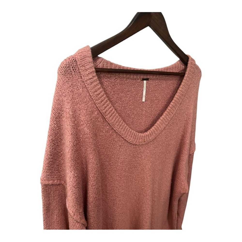 FREE PEOPLE BROOKSIDE ALPINE ROSE OVERSIZED KNIT TUNIC SWEATER SIZE MEDIUM - Picture 4 of 16